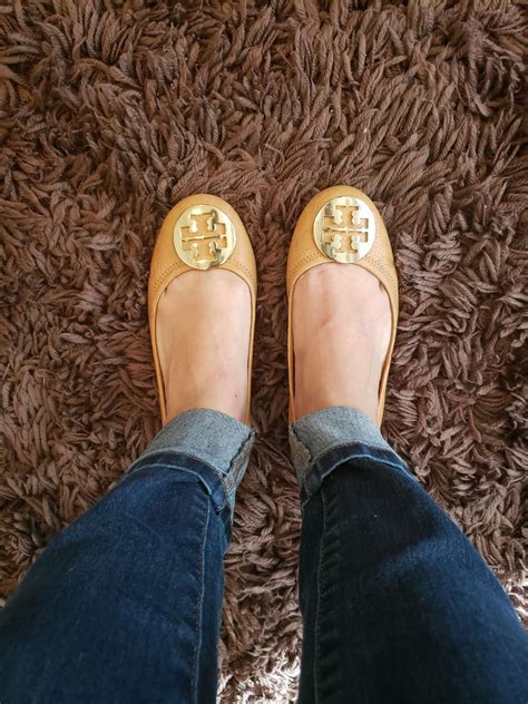 tory burch flats with pants.